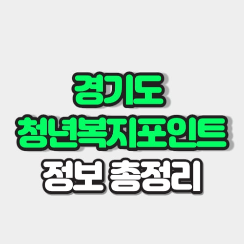 경기도 청년복지포인트 정보 총정리 썸네일