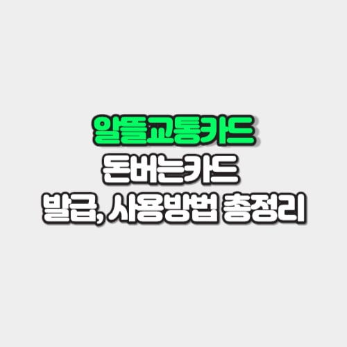 알뜰교통카드 발급 사용방법 총정리 썸네일