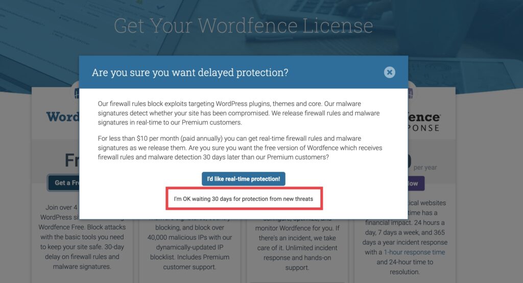 [I'm ok waiting 30 days for protection from new threats]