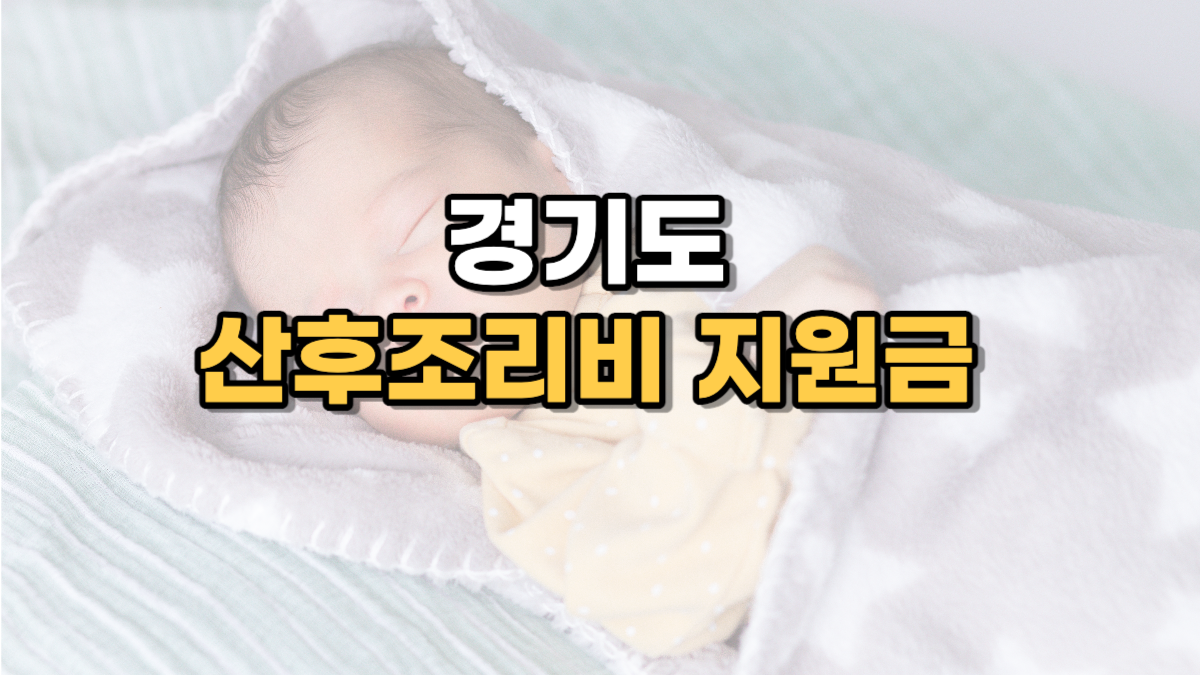 경기도 산후조리비 지원금