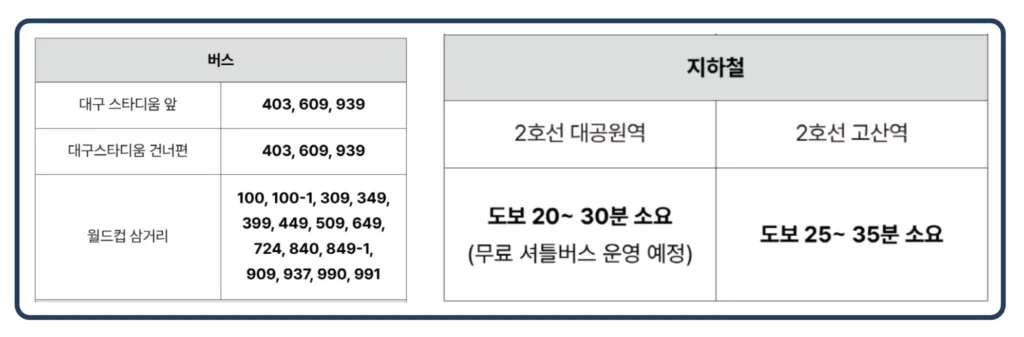  어썸 뮤직 페스티벌 교통