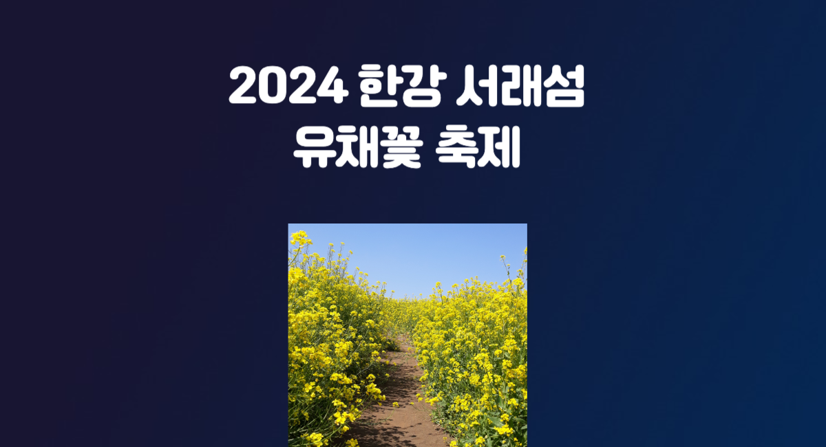 2024 한강 서래섬 유채꽃 서울 축제 일정 주차