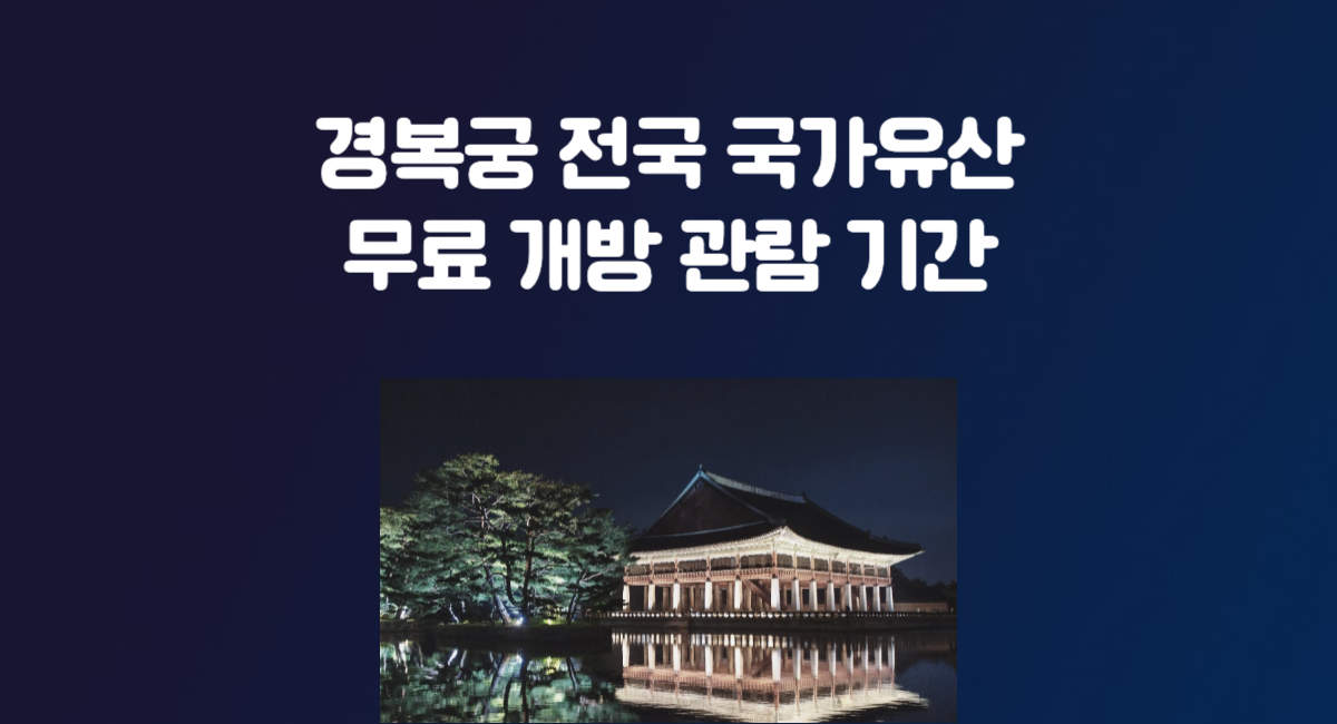 경복궁 전국 국가유산 무료 개방 관람 기간