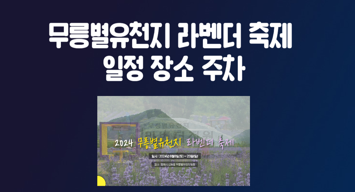 2024 동해 무릉별유천지 라벤더 축제 일정 장소 주차