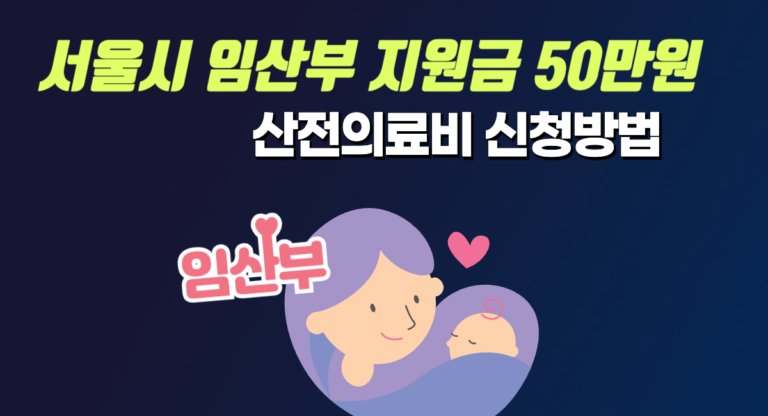 서울시 임산부 지원금 50만원 산전 의료비 대상 신청 방법