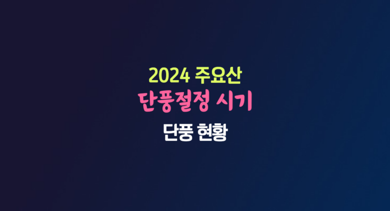 2024 전국 지역별 단풍 절정 시기 명소 산