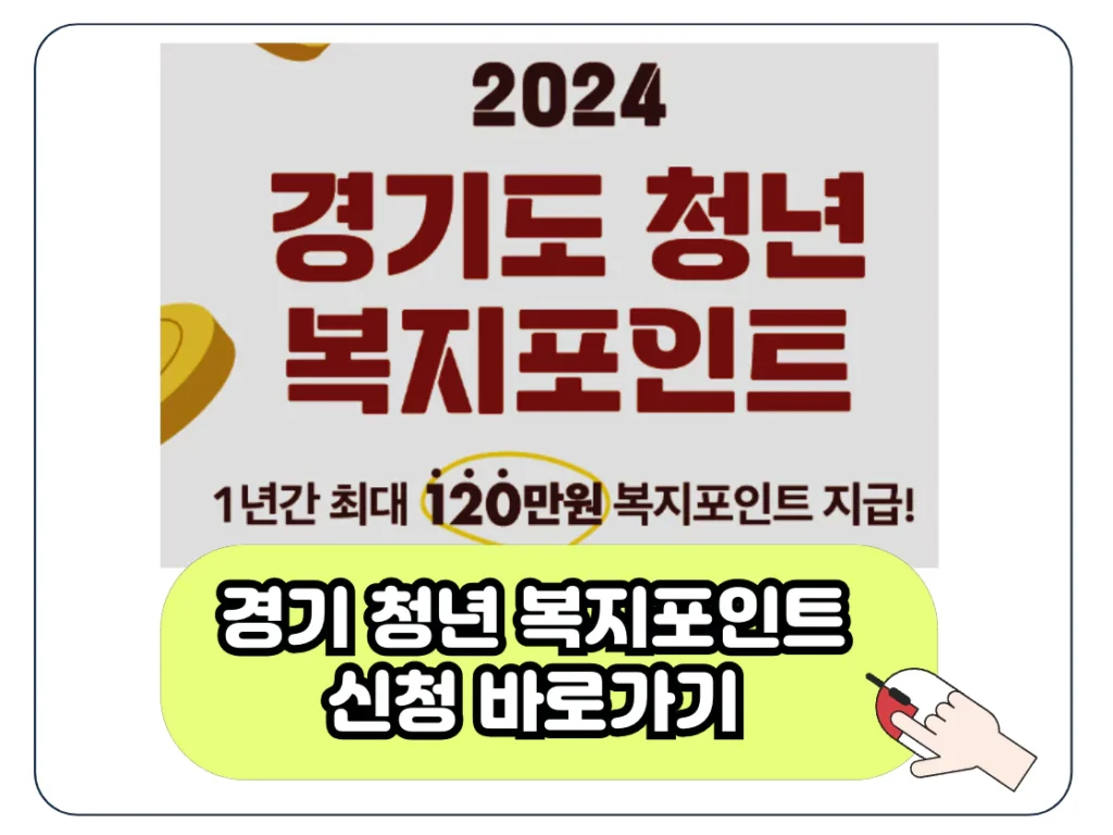 경기 청년 복지포인트 2024 신청 대상 방법